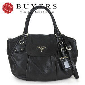 Prada handbag shoulder bag black leather
